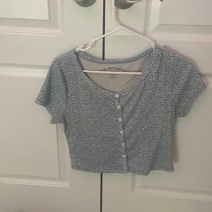 blue flower cropped top (kids size)
